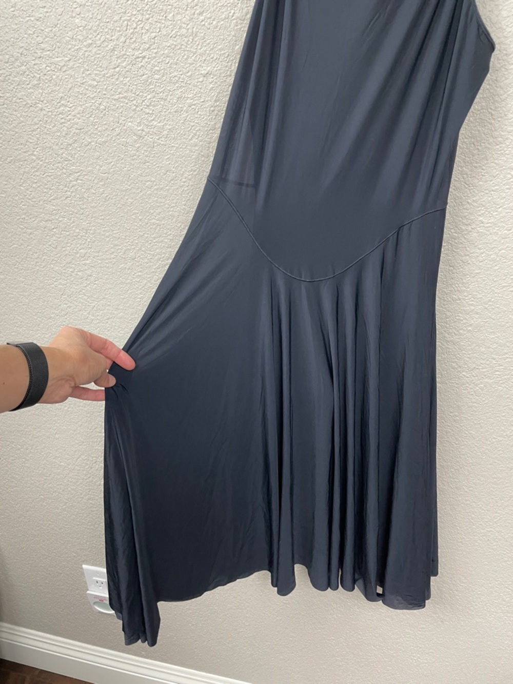 NWT Skims Milky Sheer High Neck Midi Dress Obsidian Black Sz L - Picture 5 of 16